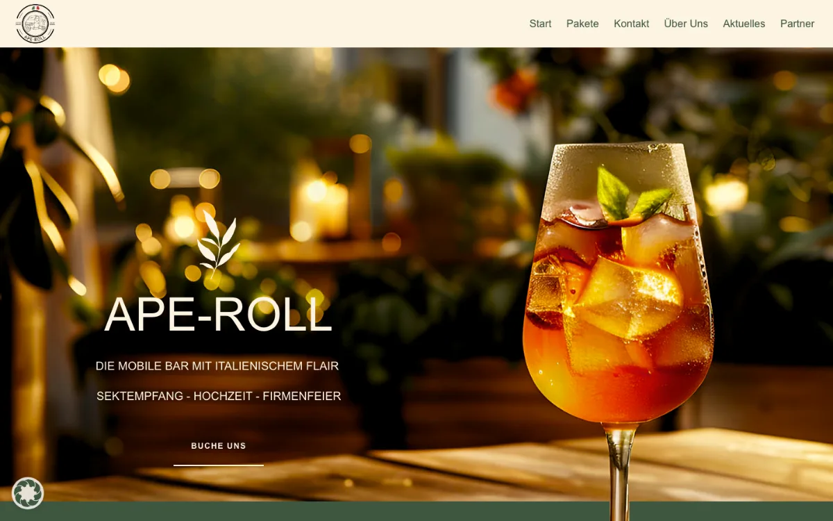 Startseite von ape-roll.fun in der Desktop-Ansicht