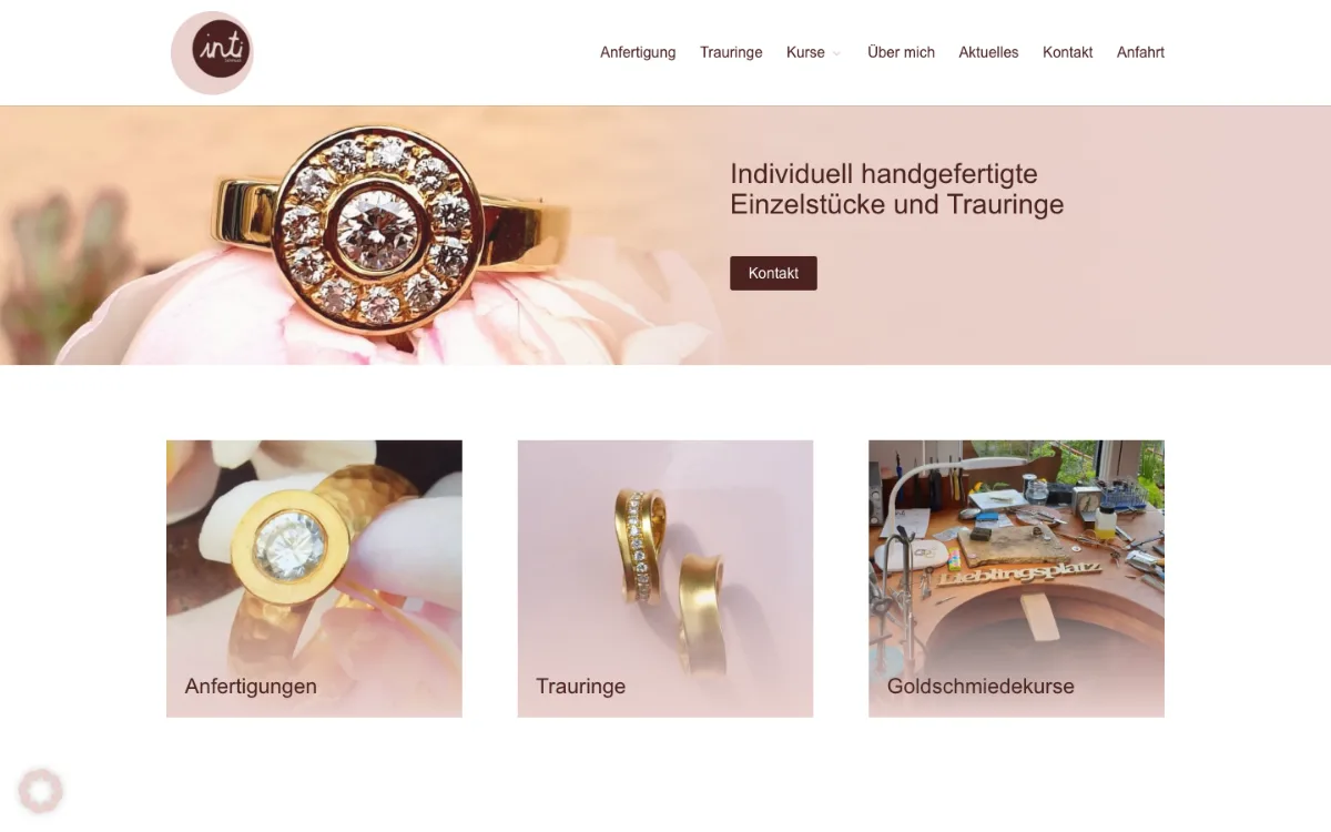 Startseite von intischmuck.de in der Desktop-Ansicht