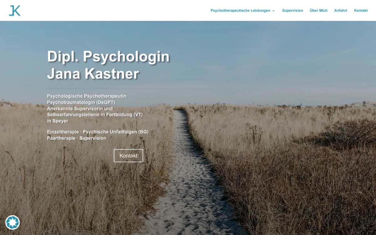 Startseite von kastner-psychotherapie.de in der Desktop-Ansicht